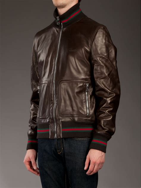 mens leather jacket gucci|vintage gucci leather jacket men's.